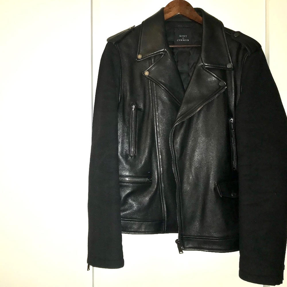 Kent & Curwen Leather Biker Moto Jacket